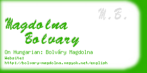 magdolna bolvary business card